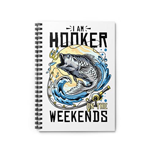 Cuaderno de espiral humorístico para entusiastas de la pesca, gráfico americano envejecido, vintage, pescadores, agradecimiento, juegos de palabras de palabras de tamaño único